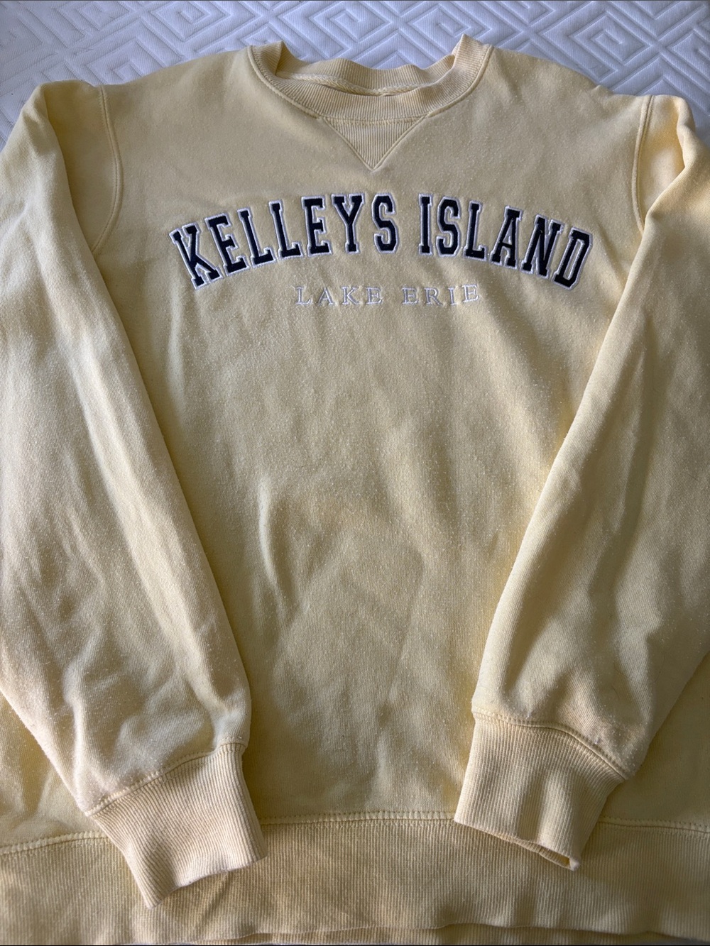 Kelleys Island Lake Erie Women's Yellow Crewneck Sweatshirt